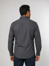 Camisa Social Vista com Vivo - Manga Longa (Tricoline) - Camisas Sociais | América Uniformes MODERNA MENINAS MODA INFANTIL LTDA - foto 3