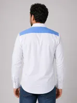 Camisa Social com Vivo Frontal e Bolso - Manga Longa (Tricoline) - Camisas Sociais | América Uniformes MODERNA MENINAS MODA INFANTIL LTDA - foto 3