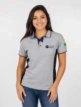 Polo Personalizada Conforto Mescla com Detalhes Preta para Uniforme - Camisa Polo | América Uniformes MODERNA MENINAS MODA INFANTIL LTDA - foto 3
