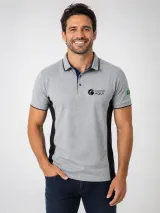 Polo Personalizada Conforto Mescla com Detalhes Preta para Uniforme - Camisa Polo | América Uniformes MODERNA MENINAS MODA INFANTIL LTDA - foto 1