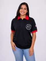 Camisa Polo Comitiva Personalizada Preta com Detalhes Vermelhos - Comitiva | América Uniformes MODERNA MENINAS MODA INFANTIL LTDA - foto 3
