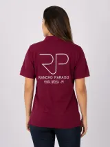 Camiseta Polo Personalizada Rancho Paraiso Vinho - Agronegócio - Agronegócio | América Uniformes MODERNA MENINAS MODA INFANTIL LTDA - foto 4