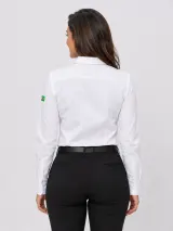 Camisa Social Executiva Personalizada Branca Manga Longa para Uniforme Masculina e Feminina - Camisas Sociais | América Uniformes MODERNA MENINAS MODA INFANTIL LTDA - foto 4