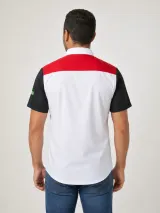 Camisa Esportiva Racing Personalizada Branca e Vermelha Manga Curta para Uniforme Masculina e Feminina - Camisas Sociais | América Uniformes MODERNA MENINAS MODA INFANTIL LTDA - foto 2