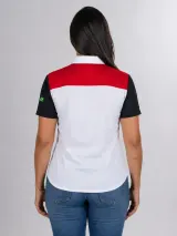 Camisa Esportiva Racing Personalizada Branca e Vermelha Manga Curta para Uniforme Masculina e Feminina - Camisas Sociais | América Uniformes MODERNA MENINAS MODA INFANTIL LTDA - foto 4