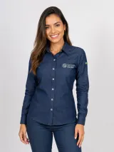 Camisa Jeans Personalizada Manga Longa Masculina e Feminina para Uniforme Profissional - Camisas Sociais | América Uniformes MODERNA MENINAS MODA INFANTIL LTDA - foto 3