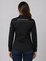 Camisa Social Personalizada Preta Corte Moderno Manga Longa para Uniforme de Empresa - Camisas Sociais | América Uniformes MODERNA MENINAS MODA INFANTIL LTDA - foto 4