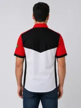 Camisa de Farda Esportiva Personalizada Branca e Vermelha Manga Curta para Uniforme - Camisas Sociais | América Uniformes MODERNA MENINAS MODA INFANTIL LTDA - foto 3