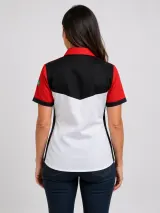 Camisa de Farda Esportiva Personalizada Branca e Vermelha Manga Curta para Uniforme - Camisas Sociais | América Uniformes MODERNA MENINAS MODA INFANTIL LTDA - foto 4