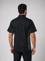 Camisa Estilo Motors Personalizada Preta e Cinza Manga Curta para Uniforme de Oficina - Camisas Sociais | América Uniformes MODERNA MENINAS MODA INFANTIL LTDA - foto 2