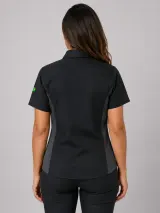 Camisa Estilo Motors Personalizada Preta e Cinza Manga Curta para Uniforme de Oficina - Camisas Sociais | América Uniformes MODERNA MENINAS MODA INFANTIL LTDA - foto 4