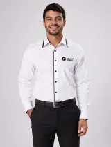 Camisa Social Feminina Personalizada Branca Manga Longa para Uniforme Corporativo - Camisas Sociais | América Uniformes MODERNA MENINAS MODA INFANTIL LTDA - foto 3