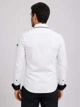 Camisa Social Personalizada Branca Manga Longa em Algodão e Poliéster para Uniforme - Camisas Sociais | América Uniformes MODERNA MENINAS MODA INFANTIL LTDA - foto 2