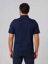 Camisa Work Shirt Militar Personalizada Azul Marinho Manga Curta com Dois Bolsos para Uniforme - Camisas Sociais | América Uniformes MODERNA MENINAS MODA INFANTIL LTDA - foto 3