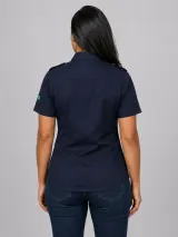 Camisa Work Shirt Militar Personalizada Azul Marinho Manga Curta com Dois Bolsos para Uniforme - Camisas Sociais | América Uniformes MODERNA MENINAS MODA INFANTIL LTDA - foto 4