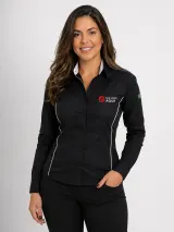 Camisa Social Slim Fit Personalizada Preta com Frisos Manga Longa para Uniforme Profissional - Camisas Sociais | América Uniformes MODERNA MENINAS MODA INFANTIL LTDA - foto 1