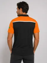 Camisa Esportiva Personalizada Preta e Laranja Manga Curta Gola Polo para Uniforme - Camisas Sociais | América Uniformes MODERNA MENINAS MODA INFANTIL LTDA - foto 3