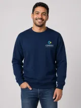 Moletom Personalizado Gola Careca Azul Marinho para Uniforme de Empresa Masculino e Feminino - Moletons e Blusas de Frio | América Uniformes MODERNA MENINAS MODA INFANTIL LTDA - foto 2