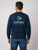 Moletom Personalizado Gola Careca Azul Marinho para Uniforme de Empresa Masculino e Feminino - Moletons e Blusas de Frio | América Uniformes MODERNA MENINAS MODA INFANTIL LTDA - foto 3