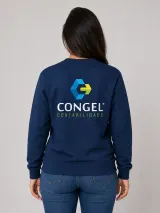 Moletom Personalizado Gola Careca Azul Marinho para Uniforme de Empresa Masculino e Feminino - Moletons e Blusas de Frio | América Uniformes MODERNA MENINAS MODA INFANTIL LTDA - foto 4