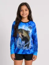 Camiseta Gola O - Manga Longa (Dry Fit Sublimado) - Camisetas Gola O/V | América Uniformes MODERNA MENINAS MODA INFANTIL LTDA - foto 1