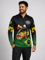 Camiseta Gola Alta com Zíper - Manga Longa (Dry Fit Sublimado) - Gola Alta / Pesca | América Uniformes MODERNA MENINAS MODA INFANTIL LTDA - foto 3