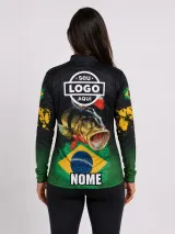 Camiseta Gola Alta com Zíper - Manga Longa (Dry Fit Sublimado) - Gola Alta / Pesca | América Uniformes MODERNA MENINAS MODA INFANTIL LTDA - foto 6
