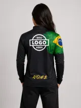 Camiseta Gola Alta com Zíper - Manga Longa (Dry Fit Sublimado) - Gola Alta / Pesca | América Uniformes MODERNA MENINAS MODA INFANTIL LTDA - foto 7