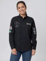 Camisa de Comitiva Personalizada Vira Latas Preta Manga Longa Masculina e Feminina - Comitiva | América Uniformes MODERNA MENINAS MODA INFANTIL LTDA - foto 3