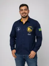 Camisa de Comitiva Personalizada Seca Litro Azul Marinho Manga Longa Masculina e Feminina - Comitiva | América Uniformes MODERNA MENINAS MODA INFANTIL LTDA - foto 2