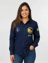 Camisa de Comitiva Personalizada Seca Litro Azul Marinho Manga Longa Masculina e Feminina - Comitiva | América Uniformes MODERNA MENINAS MODA INFANTIL LTDA - foto 1
