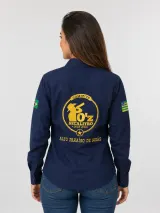 Camisa de Comitiva Personalizada Seca Litro Azul Marinho Manga Longa Masculina e Feminina - Comitiva | América Uniformes MODERNA MENINAS MODA INFANTIL LTDA - foto 4