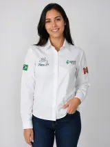 Camisa Agro Personalizada Haras Rei Branca Manga Longa Masculina e Feminina - Agronegócio | América Uniformes MODERNA MENINAS MODA INFANTIL LTDA - foto 3