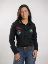Camisa de Rodeio Personalizada CIA 2A Bulls Preta Manga Longa Masculina e Feminina - Comitiva | América Uniformes MODERNA MENINAS MODA INFANTIL LTDA - foto 1
