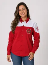 Camisa de Comitiva Personalizada CTG Refúgio dos Tropeiros Vermelha e Branca Manga Longa Masculina e Feminina - Comitiva | América Uniformes MODERNA MENINAS MODA INFANTIL LTDA - foto 3