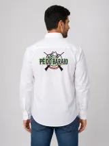 Camisa de Comitiva Personalizada Pé de Baraio Branca Manga Longa Masculina e Feminina - Comitiva | América Uniformes MODERNA MENINAS MODA INFANTIL LTDA - foto 2