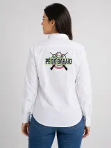Camisa de Comitiva Personalizada Pé de Baraio Branca Manga Longa Masculina e Feminina - Comitiva | América Uniformes MODERNA MENINAS MODA INFANTIL LTDA - foto 4