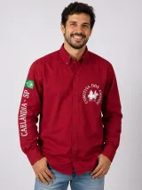 Camisa de Comitiva Personalizada Amigos de Cafelândia Vinho Manga Longa Masculina e Feminina - Comitiva | América Uniformes MODERNA MENINAS MODA INFANTIL LTDA - foto 1