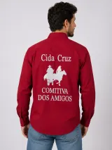 Camisa de Comitiva Personalizada Amigos de Cafelândia Vinho Manga Longa Masculina e Feminina - Comitiva | América Uniformes MODERNA MENINAS MODA INFANTIL LTDA - foto 2