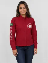 Camisa de Comitiva Personalizada Amigos de Cafelândia Vinho Manga Longa Masculina e Feminina - Comitiva | América Uniformes MODERNA MENINAS MODA INFANTIL LTDA - foto 3