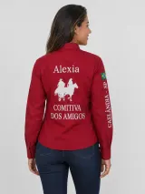 Camisa de Comitiva Personalizada Amigos de Cafelândia Vinho Manga Longa Masculina e Feminina - Comitiva | América Uniformes MODERNA MENINAS MODA INFANTIL LTDA - foto 4