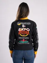 Camisa de Rodeio Personalizada Expo Ipixuna 2025 Preta e Amarela Manga Longa Masculina e Feminina - Comitiva | América Uniformes MODERNA MENINAS MODA INFANTIL LTDA - foto 4