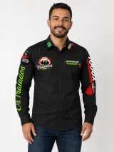 Camisa de Comitiva Personalizada Os Traiados Preta Manga Longa Masculina e Feminina - Comitiva | América Uniformes MODERNA MENINAS MODA INFANTIL LTDA - foto 2
