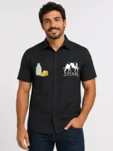 Camisa Agro Personalizada Vitais Preta Manga Curta Masculina e Feminina - Agronegócio | América Uniformes MODERNA MENINAS MODA INFANTIL LTDA - foto 1