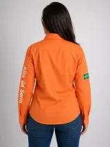 Camisa Agro Personalizada Expomonte 2024 Laranja Manga Longa Masculina e Feminina - Agronegócio | América Uniformes MODERNA MENINAS MODA INFANTIL LTDA - foto 4