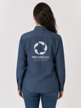 Camisa Agro Personalizada para Haras e Fazendas Azul Jeans Manga Longa Masculina e Feminina - Agronegócio | América Uniformes MODERNA MENINAS MODA INFANTIL LTDA - foto 4