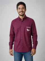 Camisa de Comitiva Personalizada Amigos do Barranco Vinho Manga Longa Masculina e Feminina - Comitiva | América Uniformes MODERNA MENINAS MODA INFANTIL LTDA - foto 1