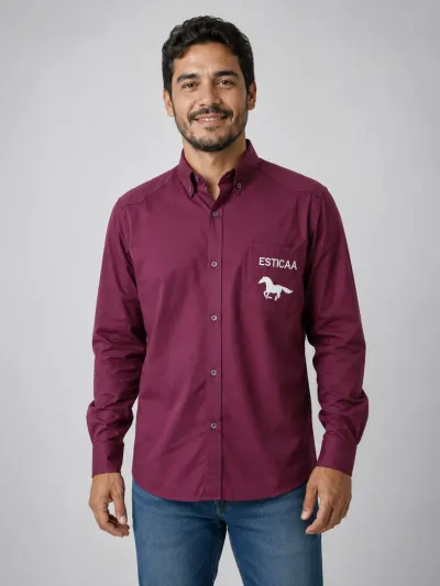 Camisa de Comitiva Personalizada Amigos do Barranco Vinho Manga Longa Masculina e Feminina