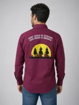Camisa de Comitiva Personalizada Amigos do Barranco Vinho Manga Longa Masculina e Feminina - Comitiva | América Uniformes MODERNA MENINAS MODA INFANTIL LTDA - foto 2