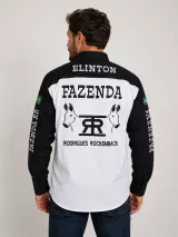 Camisa Agro Personalizada Fazenda Rockemback Branca e Preta Manga Longa Masculina e Feminina - Agronegócio | América Uniformes MODERNA MENINAS MODA INFANTIL LTDA - foto 3